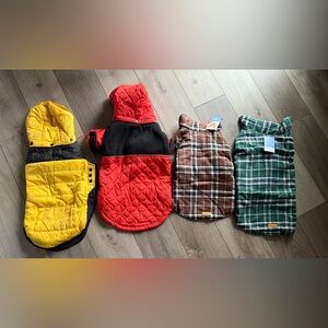 Plaid and Quilted Dog Hooded Jackets